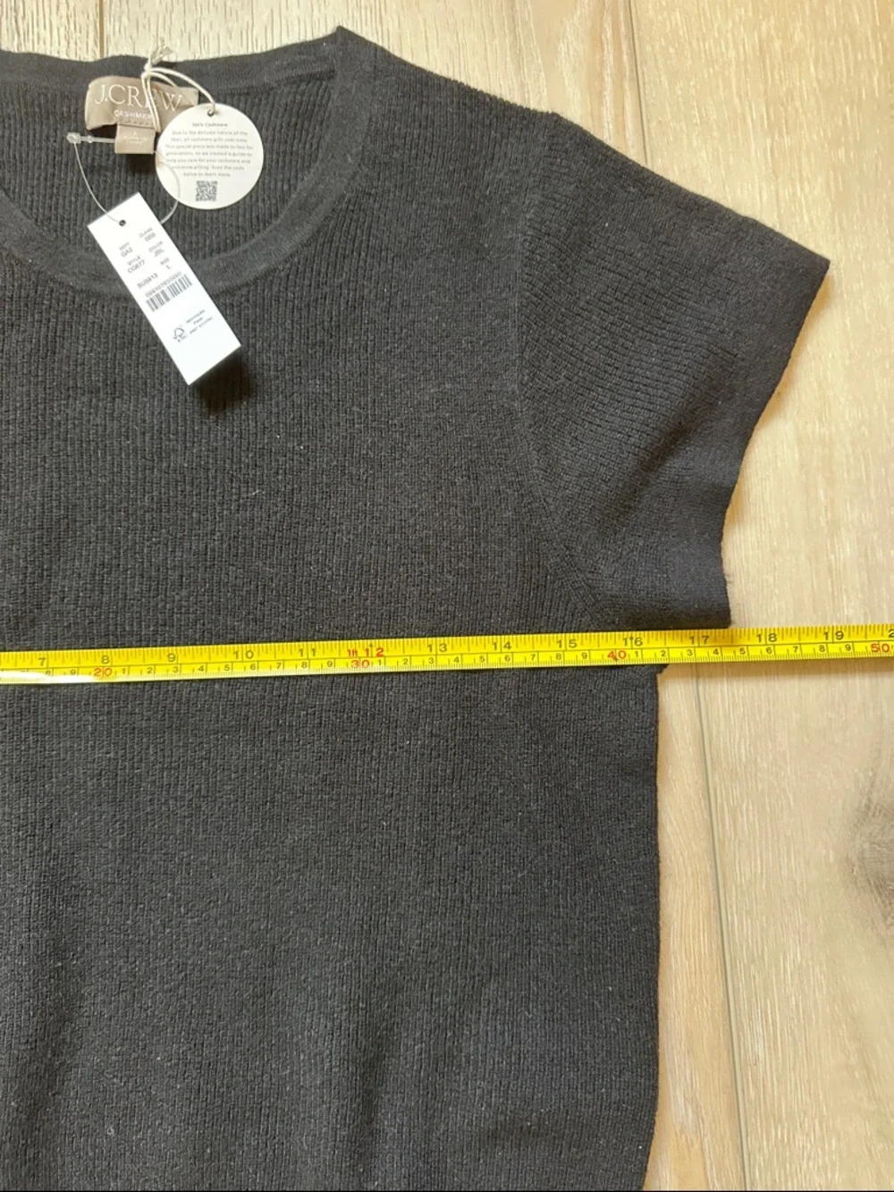 J Crew Ribbed Featherweight 100% Cashmere Tee Sweater - Picture 3 of 4